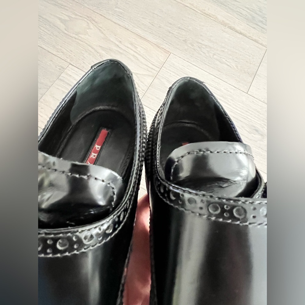 PRADA Classic Black Double Monk Strap Brogues - Women's - Picture 8 of 15